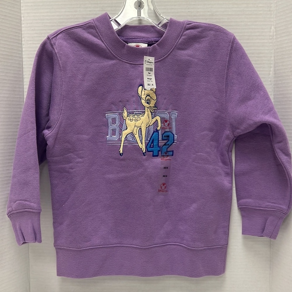 NWT Disney Store Bambi #42 Sweatshirt Size XS (4)
